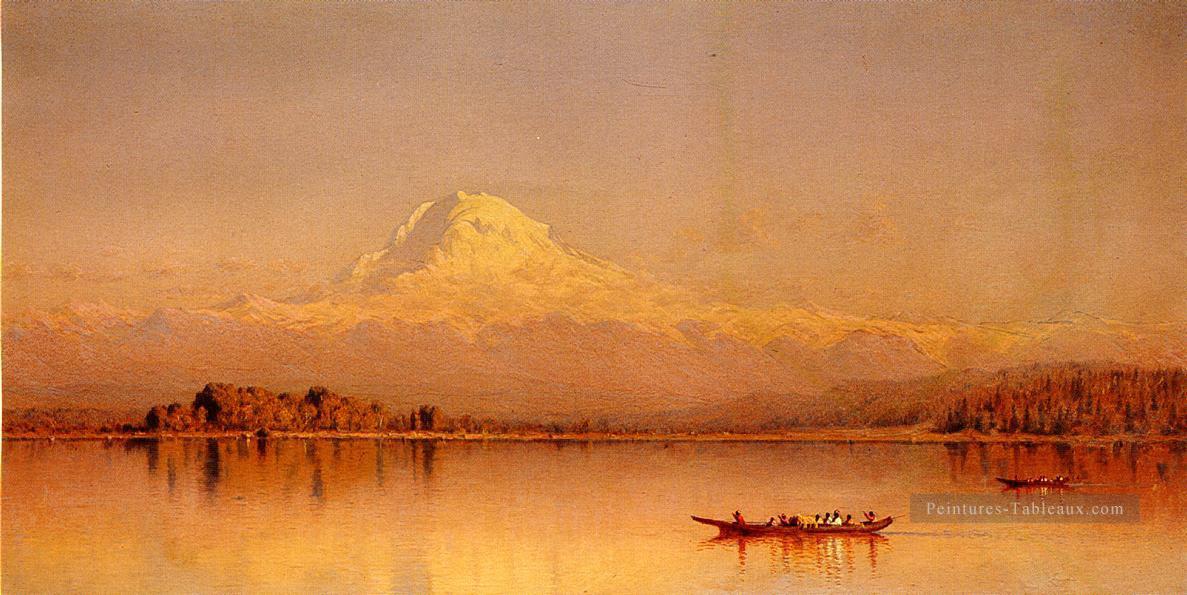 Mont Rainier Baie de Tacoma paysage Sanford Robinson Gifford Peintures à l'huile